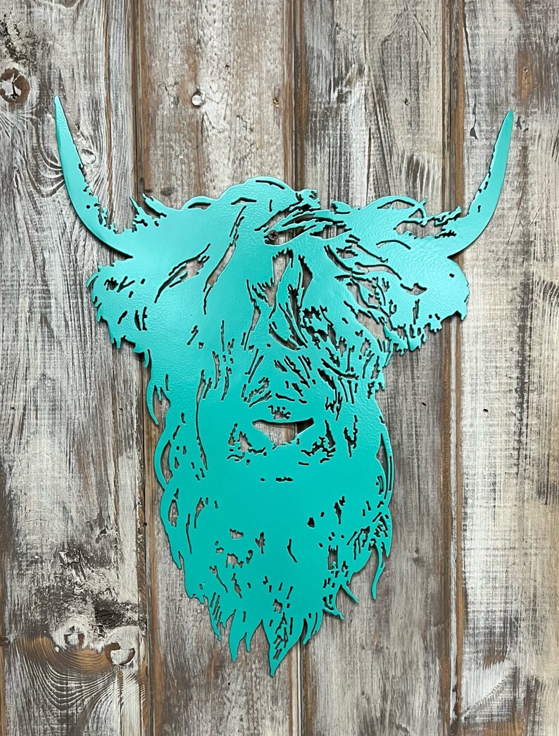 Highland Cow Art Ranch Art Rustic Highland Cow Ranch Wall Etsy