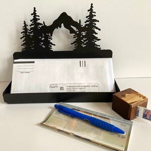 Metal Mail or Bill Organizer, Mail Sorter, Bill Organizer, Mountains, Mountain Scene Mail Organizer image 3