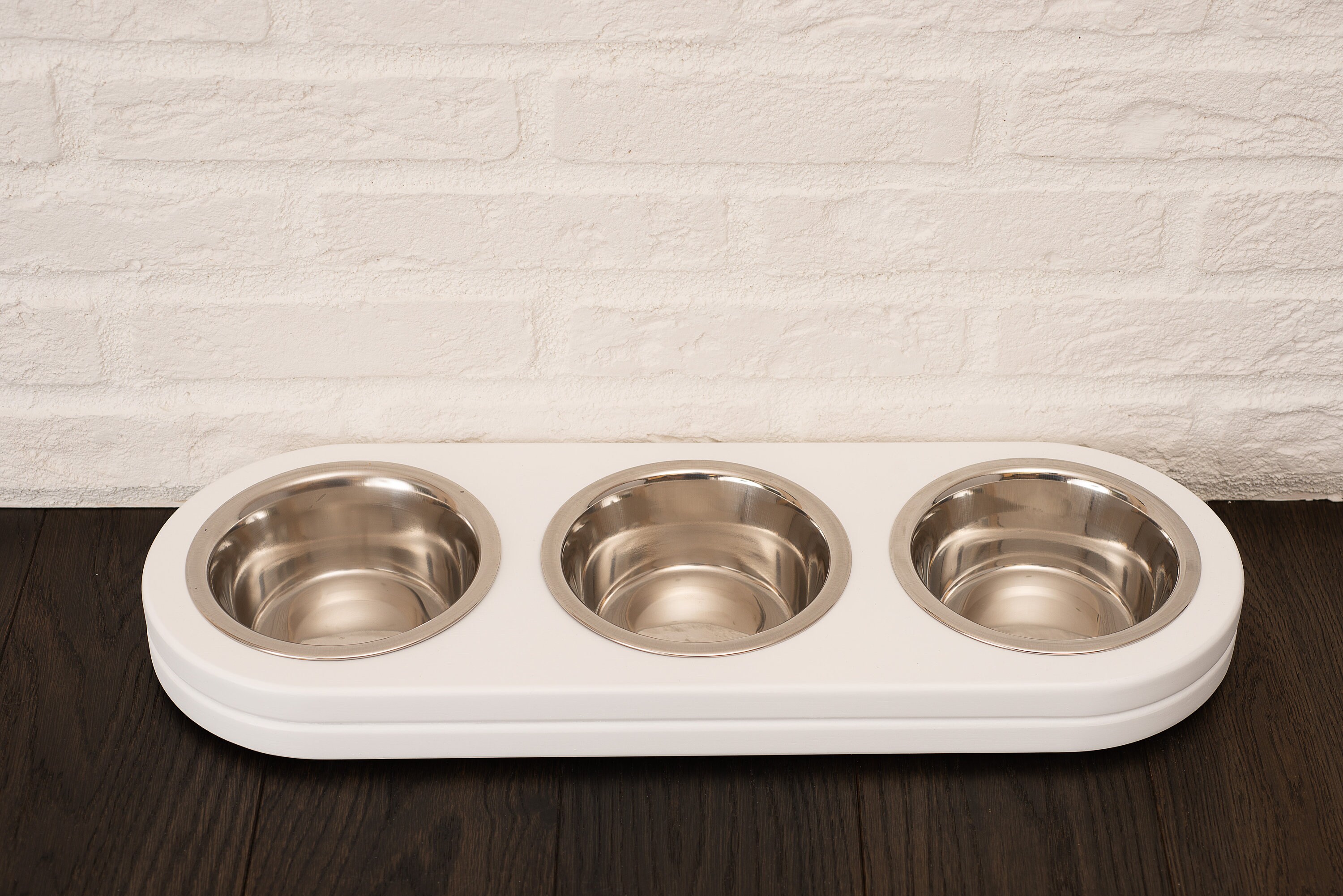 Cat Bowls Bowls for Cats Triple Bowl Stand Modern cat Etsy