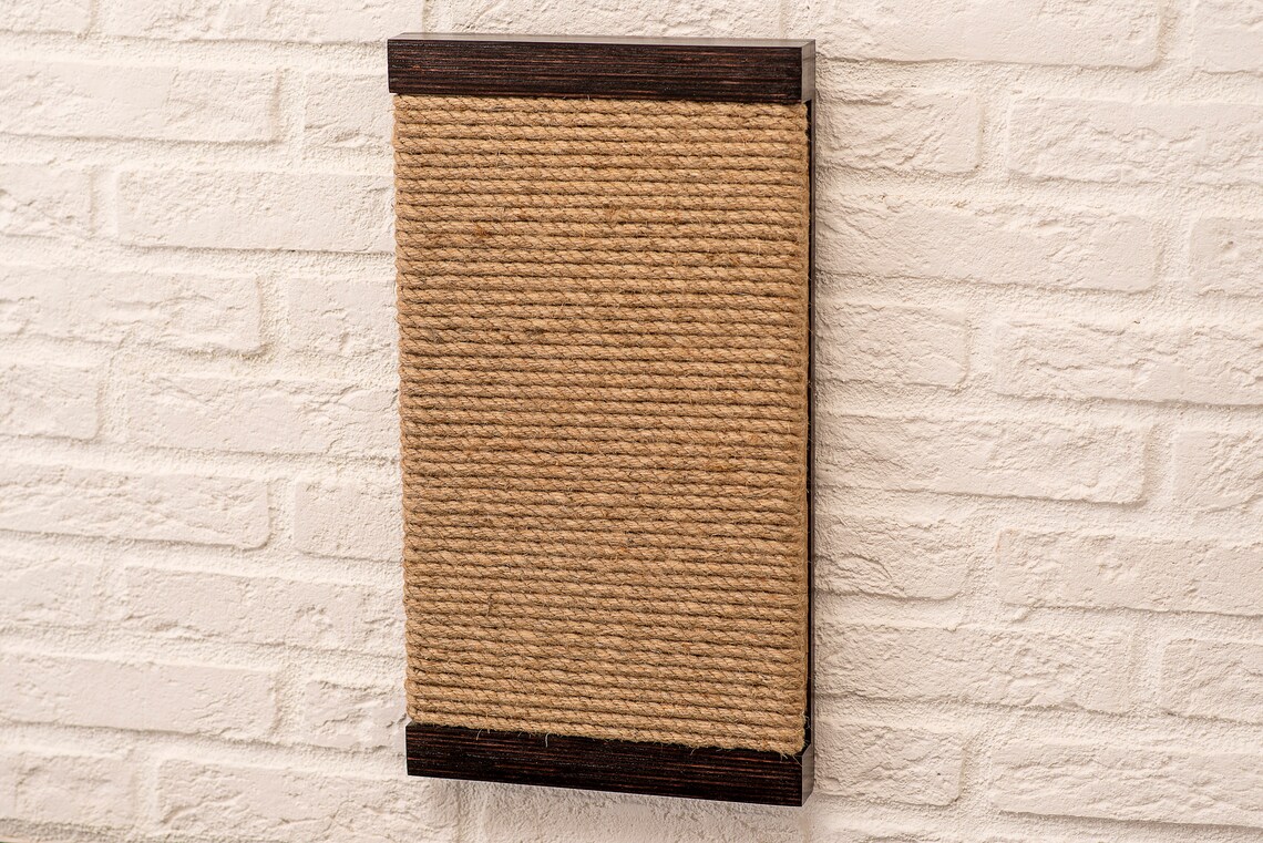 Cat scratching post. Wall-mounted jute rope scratching post | Etsy