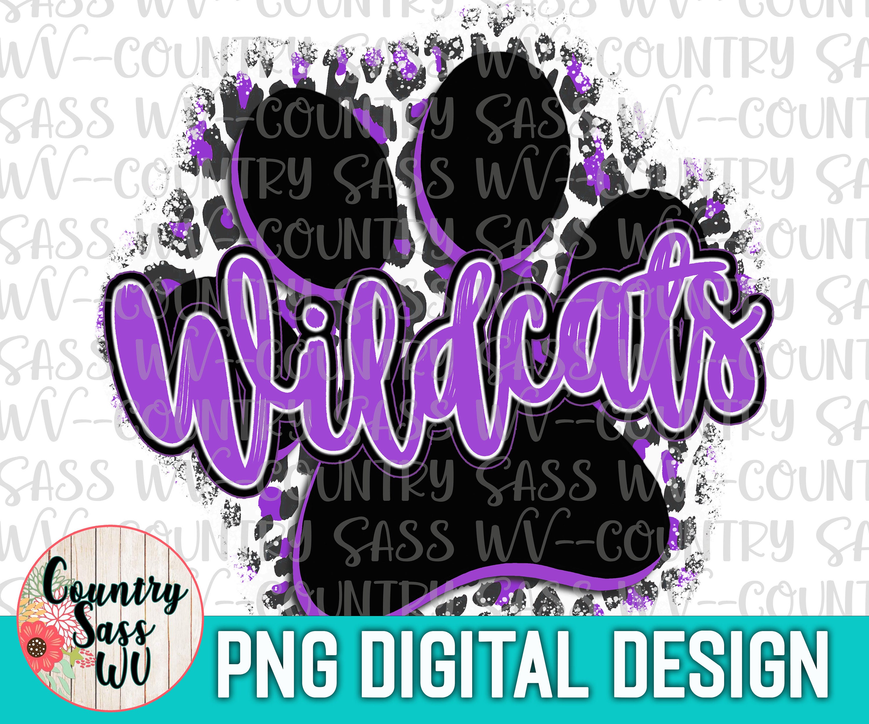Purple Wildcat Paw Print