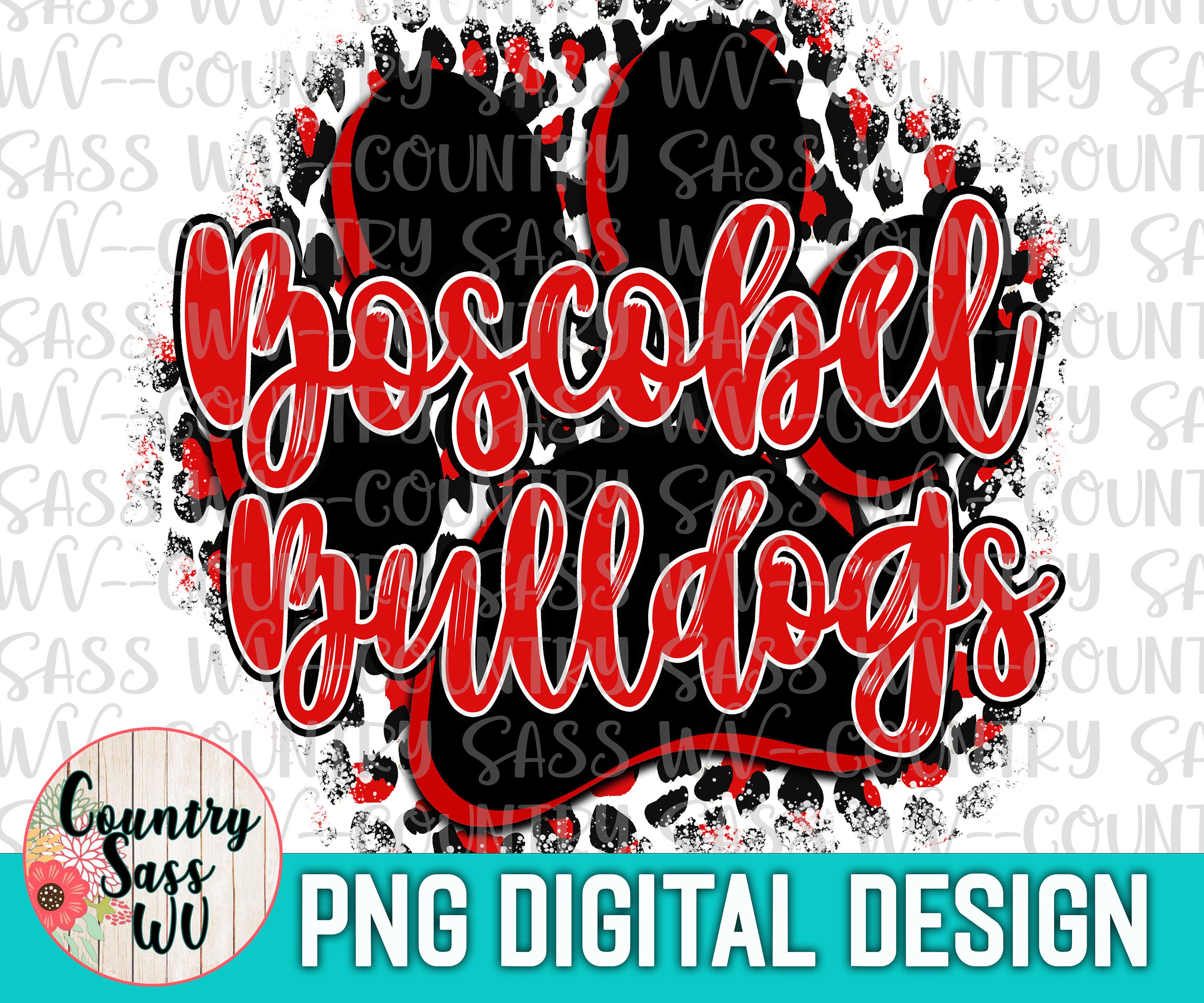 Boscobel Bulldogs Red PNG Ready to Print Sublimation Etsy