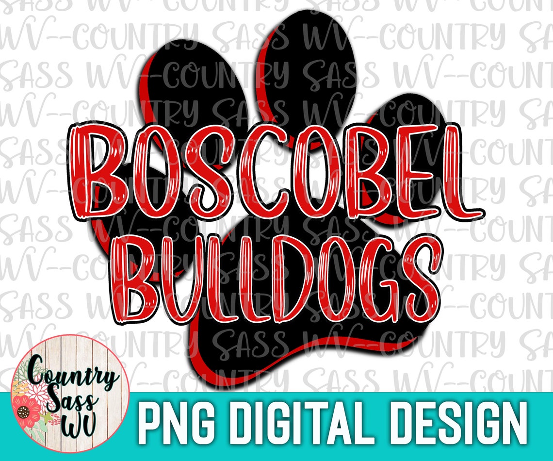 Boscobel Bulldogs Red PNG Ready to Print Sublimation Etsy