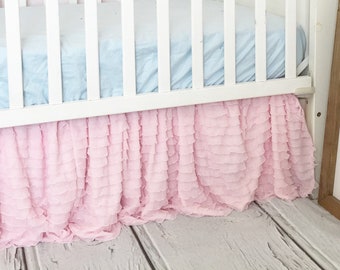 pale pink crib skirt