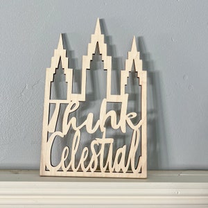 Think Celestial Art | Jesus Christ Wall Décor | LDS Temple Sign |Covenant Path Gift | LDS Christ-Centered Home Decor | Bulk Gift LDS Wedding