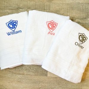 LDS Baptism Gift CTR Towel, Personalized Gift Bath Towel Church of Jesus Christ of Latter-day Saints, for Boys and Girls