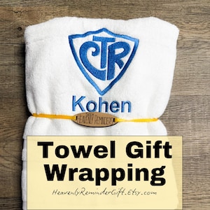 LDS Baptism Gift CTR Towel Wrapping | Ribbon Tag Add on for HeavenlyReminderGifts Towels