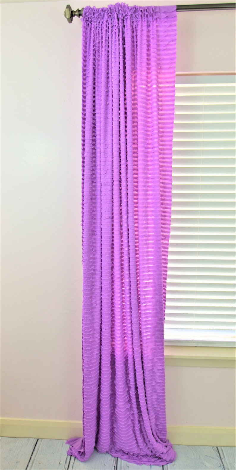 84'' Light Lilac Purple Ruffle Curtain Panel Extra Etsy