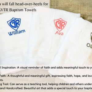 LDS Baptism Towel Personalized, Embroidered Church of Jesus Christ ...