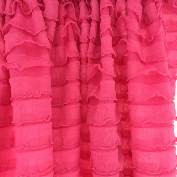 Hot Pink Ruffled Curtain Valance Hot Pink Ruffle Window Etsy