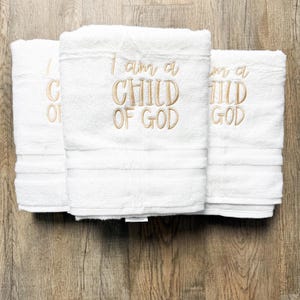 I Am a Child of God Towel, LDS Baptism Gift for Primary Girls Boys | LDS Ward GIft Christ Inspired