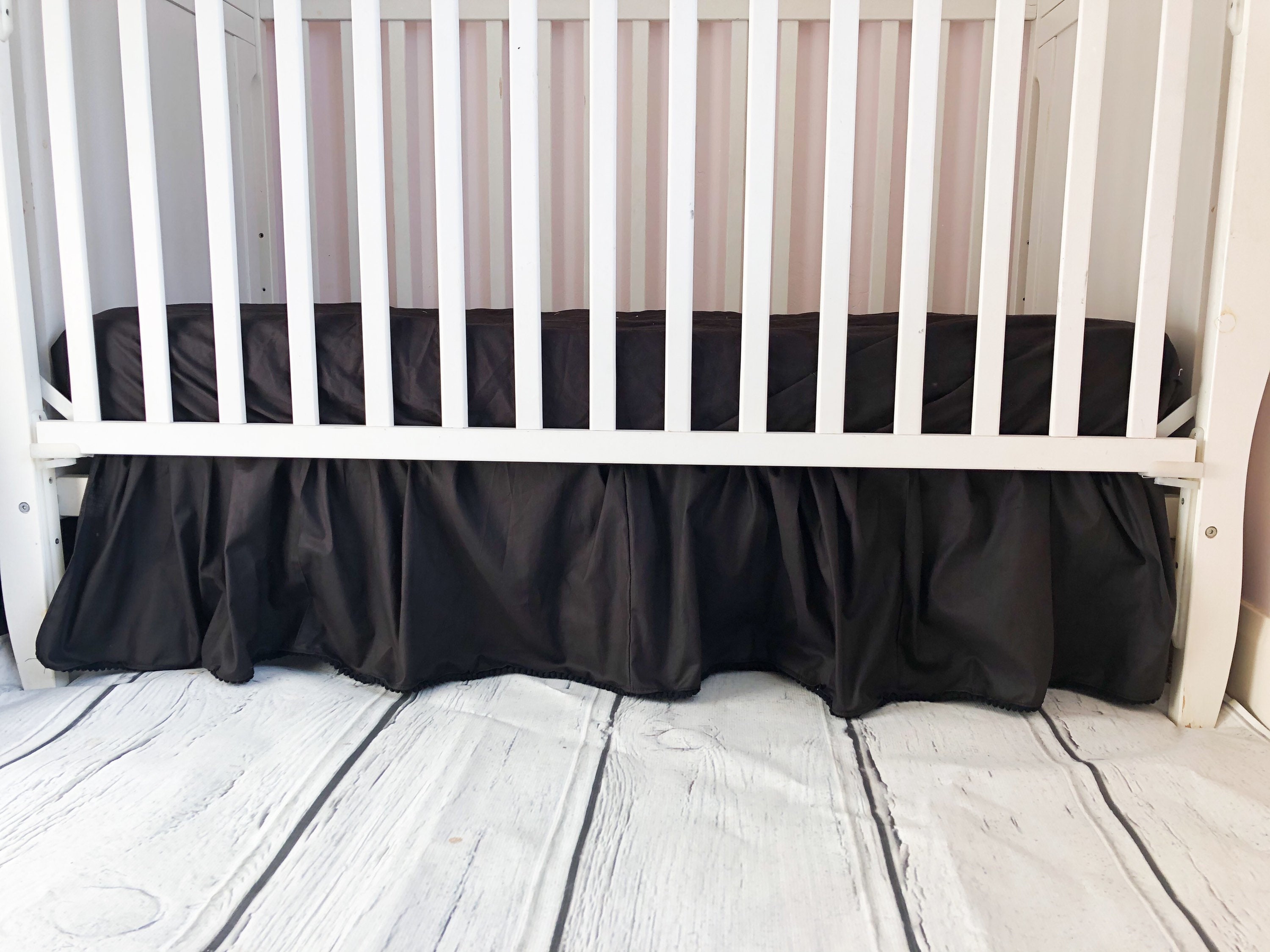 Pom Pom Tassel Crib Skirt Baby Bedding Nursery Decor Infant Etsy