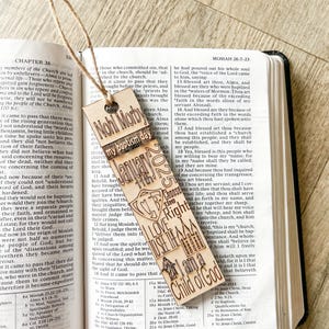 Personalized Wood Baptism Bookmark: LDS Gift with Custom Name & Date