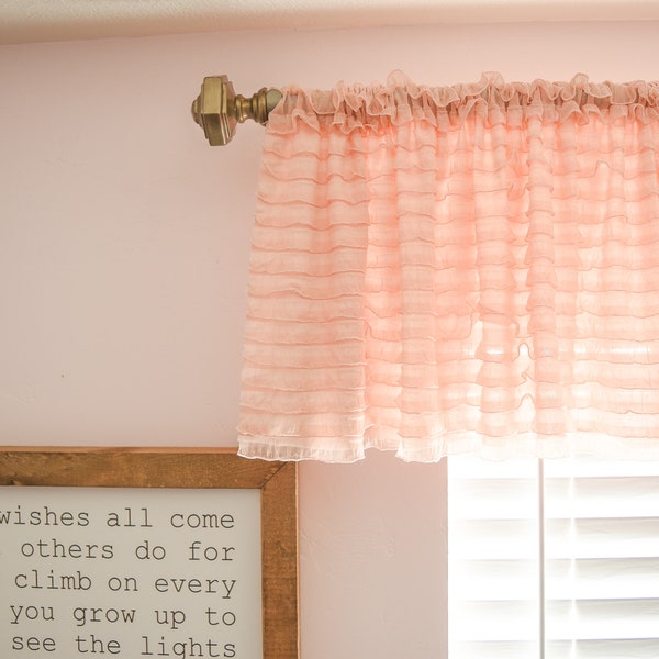 Pink Ruffle Curtain Etsy