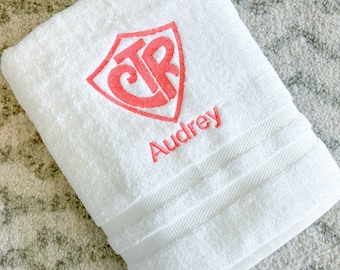 LDS Baptism Gift CTR Towel, Personalized Gift Bath Sheet Church of Jesus Christ of Latter-day Saints | Embroidered Kids Baptismal Present