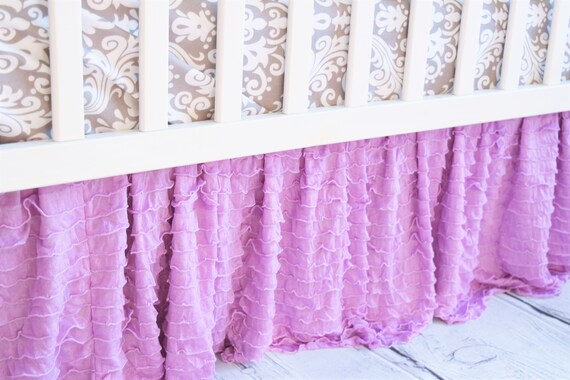 purple ruffle crib skirt