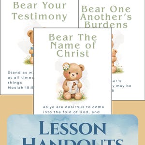 Folhetos sobre os 3 Ursos do Batismo | Material de Apoio para o Batismo SUD | Folheto da Lição "É Bom Ser" (8) | Ensinamentos do Convênio de Mosias 18 | Folheto sobre o Batismo na Primária