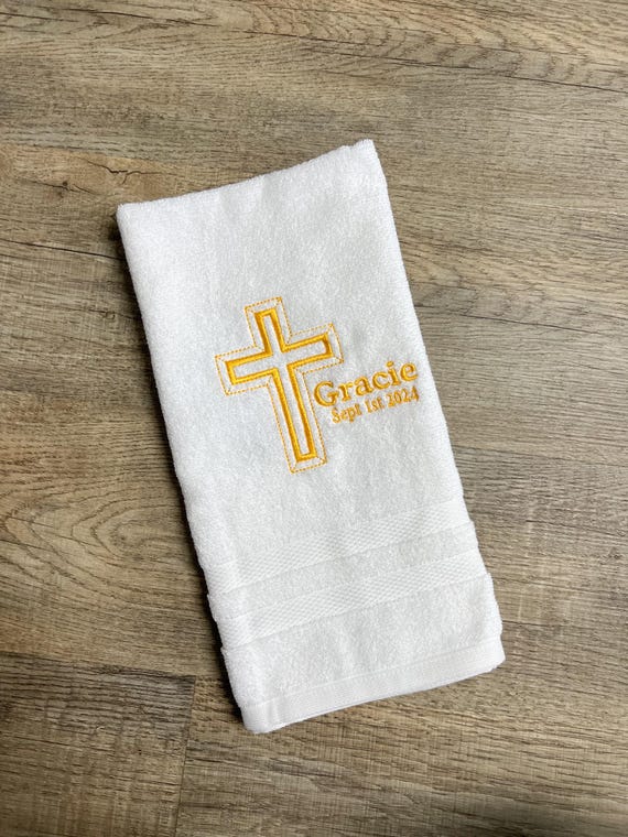 Confirmation Cross Catholic Baptism Small Towel Christian Gift