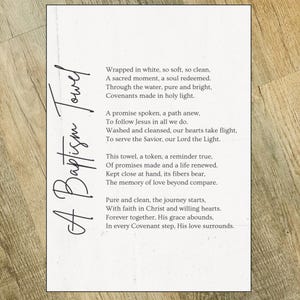Baptismal Poem Holy Ghost Printable, 5x7 PNG & PDF, Covenant Reminder, LDS Primary Baptism Keepsake, Choose the Right Mormon Baptize Decor