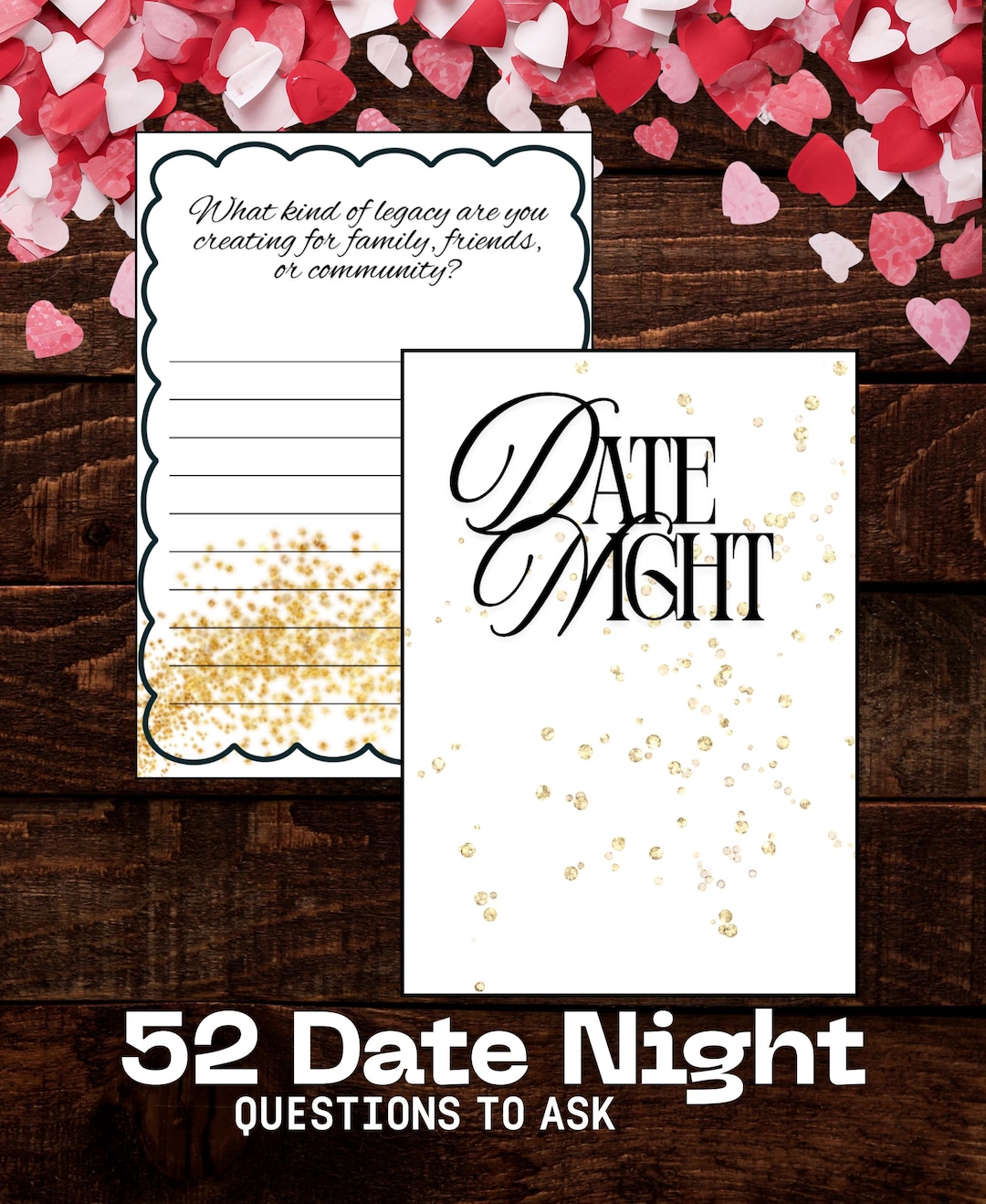 52 Date Night Printable Cards | Couple Conversation Starters | Romantic ...