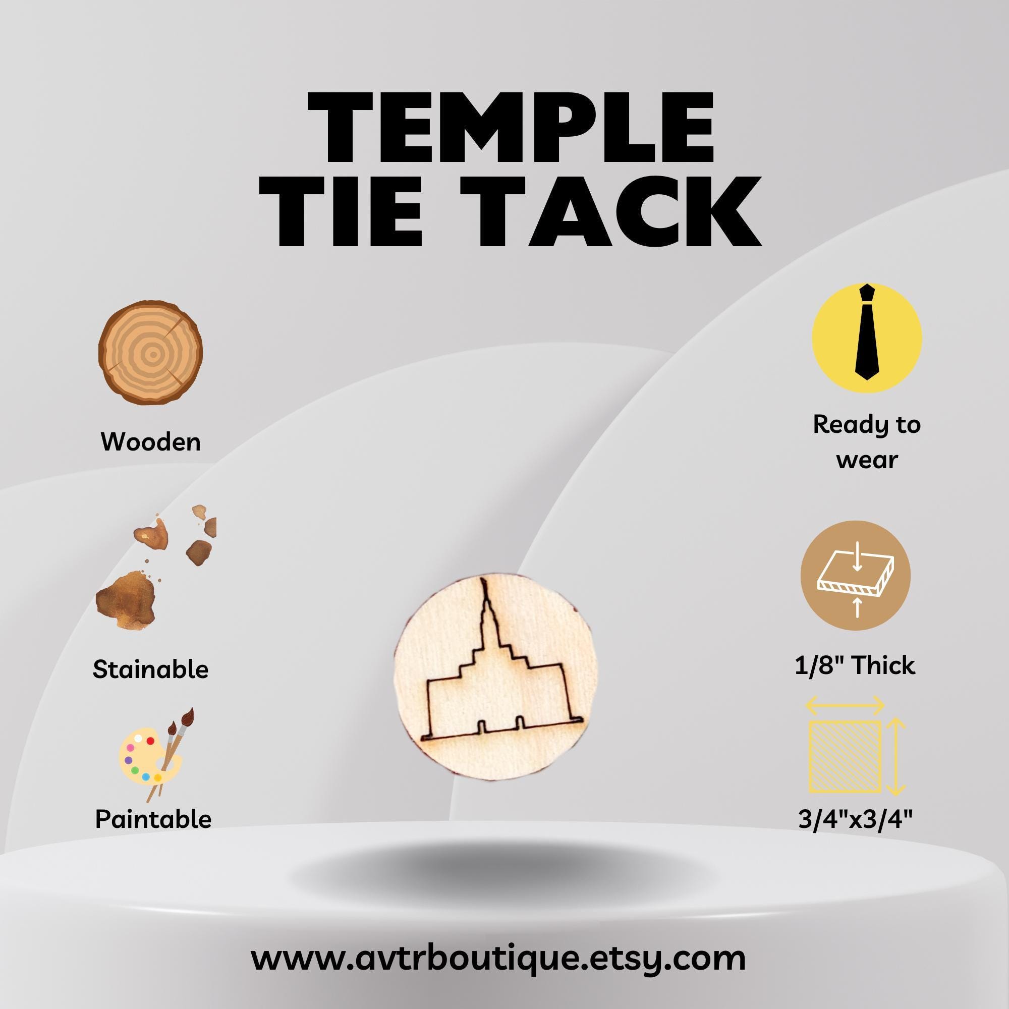Temple Pin for Dad, Missionary, Baptism, Grandpa, Bishop, Leader ...
