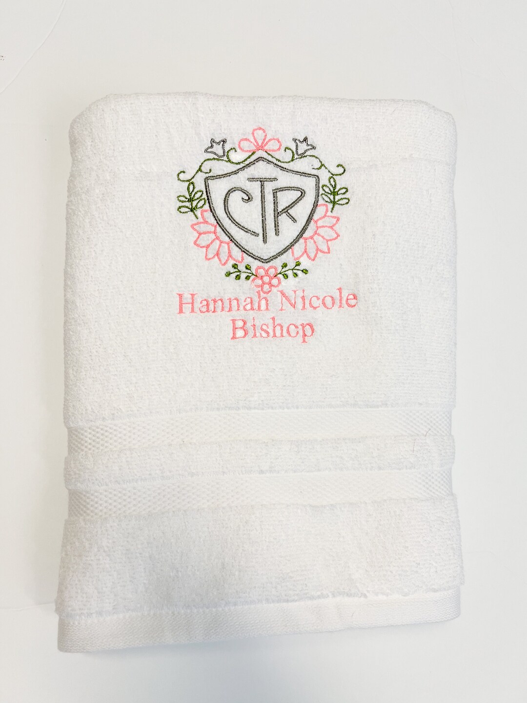 LDS Baptism Gift CTR Towel, Personalized Gift Bath Towel Church of ...