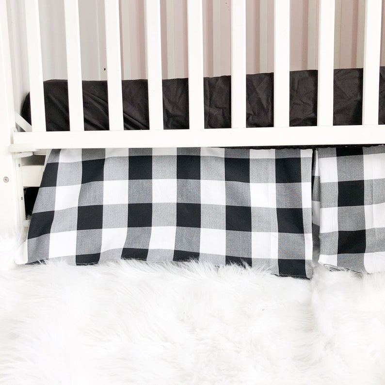Buffalo Plaid Box Pleat Crib Skirt Etsy