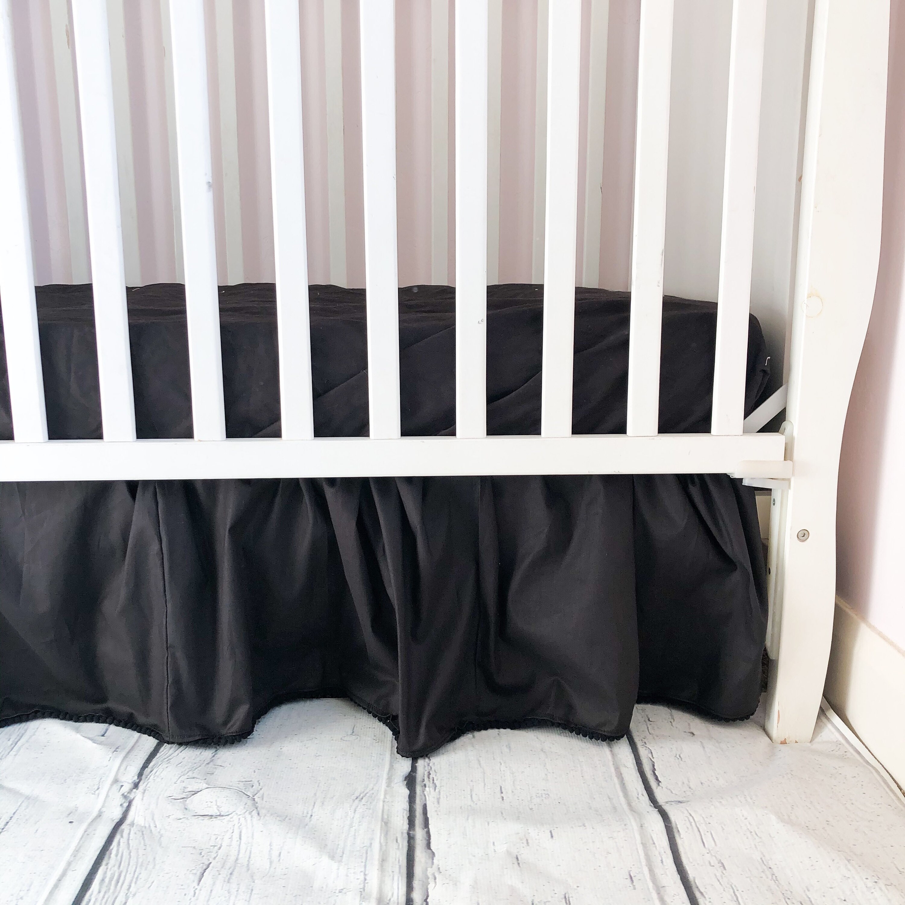 Pom Pom Tassel Crib Skirt Baby Bedding Nursery Decor Infant Etsy