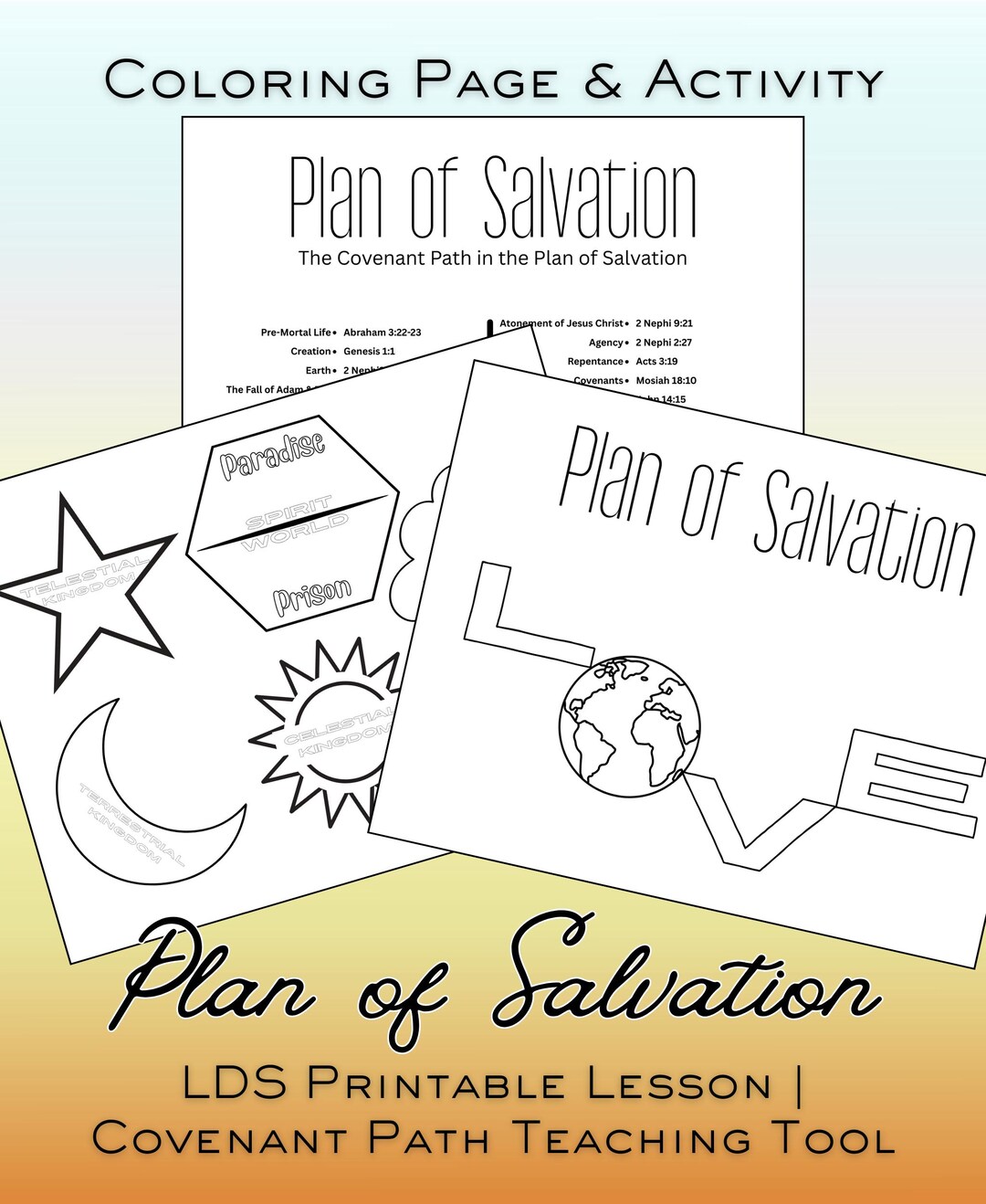 Plan of Salvation Coloring Page Printable | LDS Plan of Happiness ...