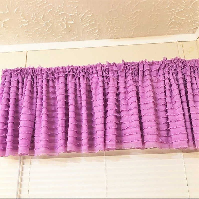 Light Lilac Purple Ruffle Valance Window Treatment Curtain Etsy