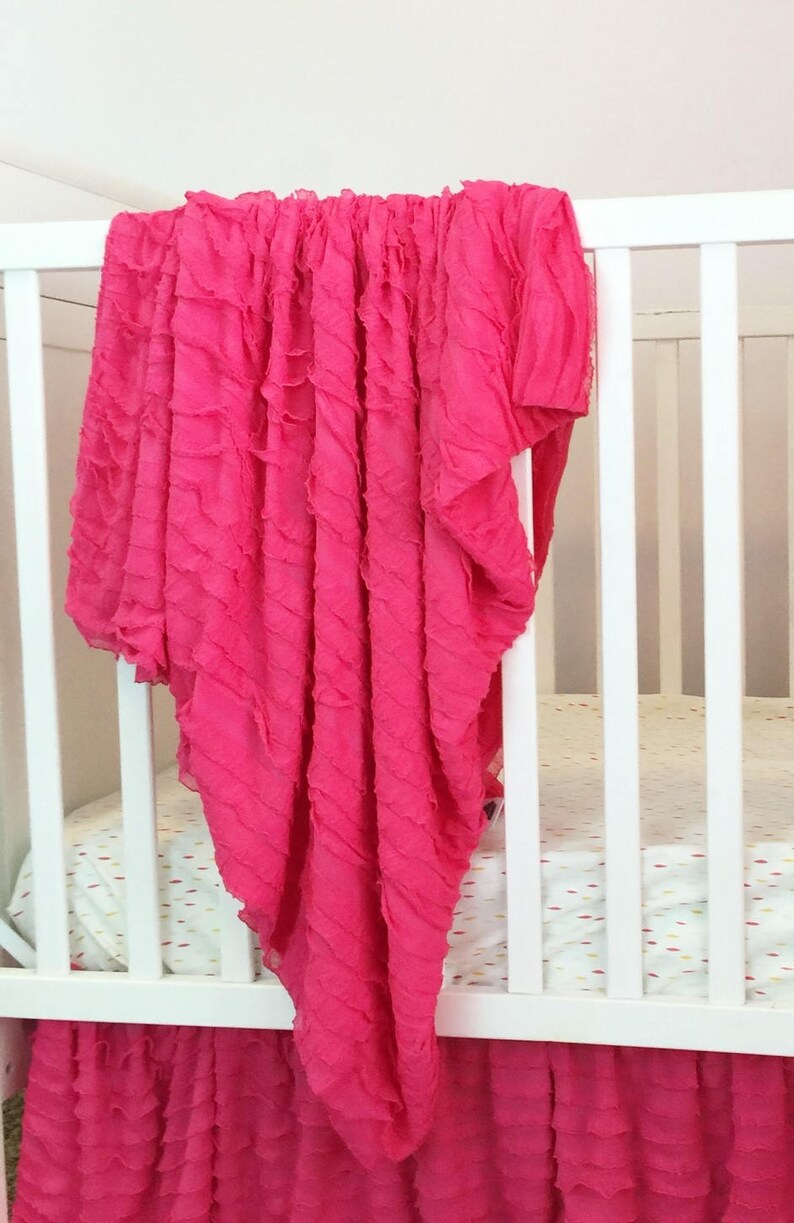 Hot Pink Small Baby Blanket Ruffle Receiving Blanket Lovey Etsy