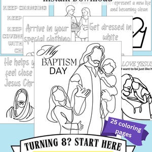 Baptism Coloring Book for Kids | LDS Printable Activity | 25 Pages on Covenant Path, Holy Ghost & Jesus Christ | Turning 8 Gift