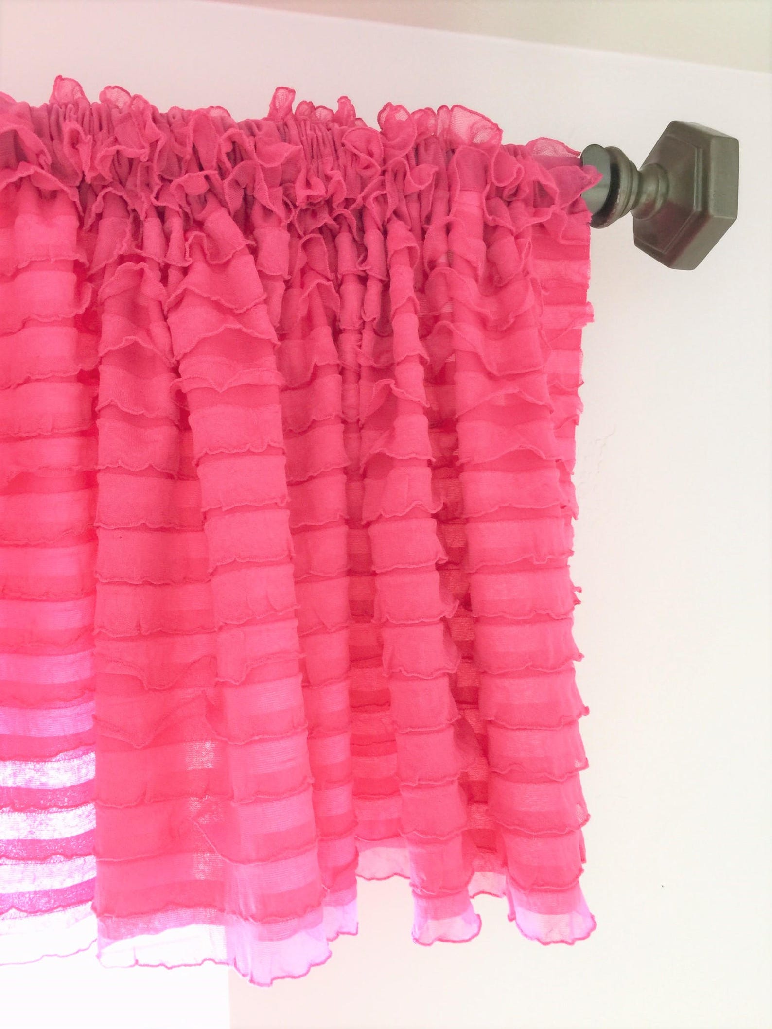 Hot Pink Nursery Curtains Small Window Curtain Short Etsy