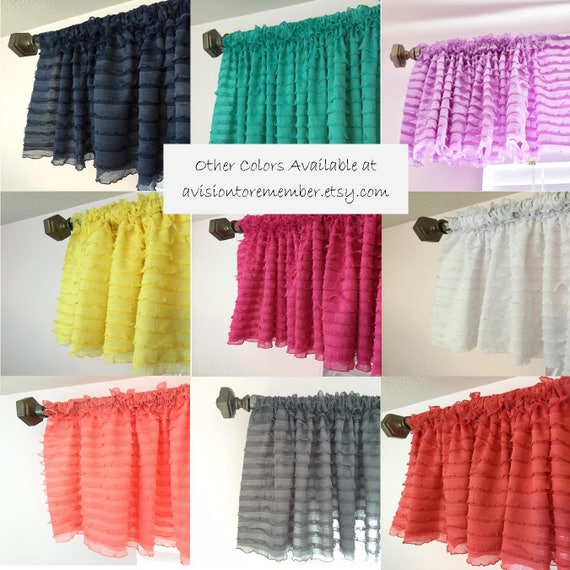 Hot Pink Ruffled Curtain Valance Hot Pink Ruffle Window Etsy