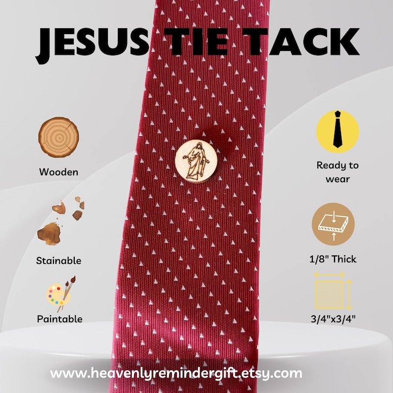 Christus Engraved Missionary Tie Tacks - Messiah Perfect Gift for Missionaries, Baptisms, Fathers Day | LDS Church of Jesus Christ