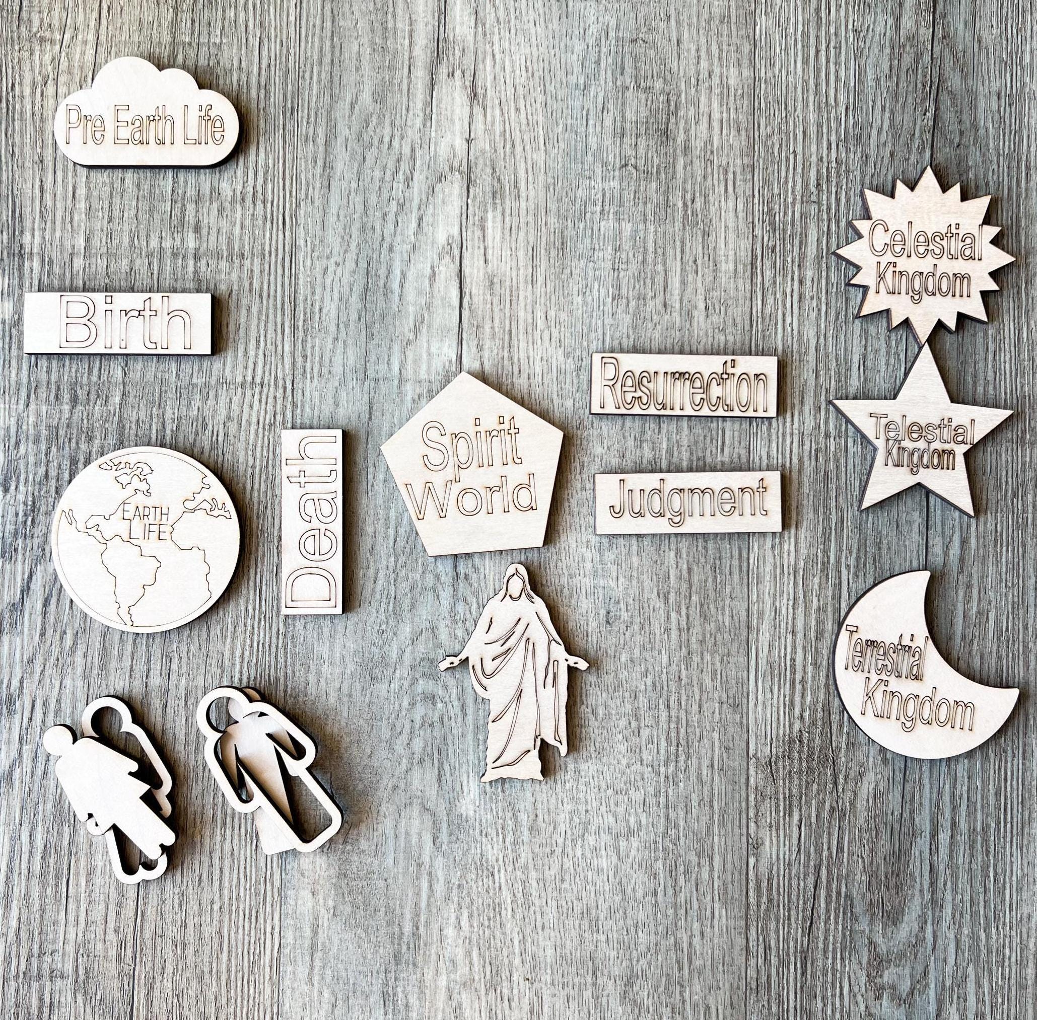 Plan of Salvation Wooden Teaching Aid | LDS Missionary Tool | Gospel Teaching Aid for Come Follow Me, Primary, Young Men & Women Classes