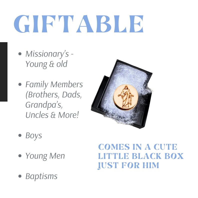 Christus Engraved Missionary Tie Tacks - Messiah Perfect Gift for Missionaries, Baptisms, Fathers Day | LDS Church of Jesus Christ
