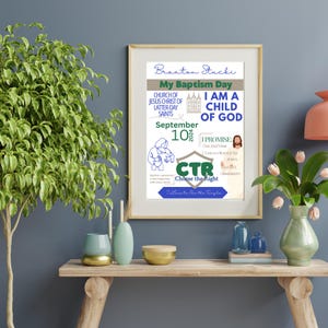 My Baptism Day Editable Picture for Frame LDS Baptism Gift for Boys, Personalized Boy Baptism Wall Art for Church of Jesus Christ