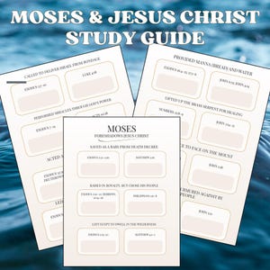 Guida allo studio di Mosè prefigura Gesù Cristo / Lezione biblica stampabile / Tipologia dell'Antico Testamento della Genesi / Seminario Vieni e seguitami