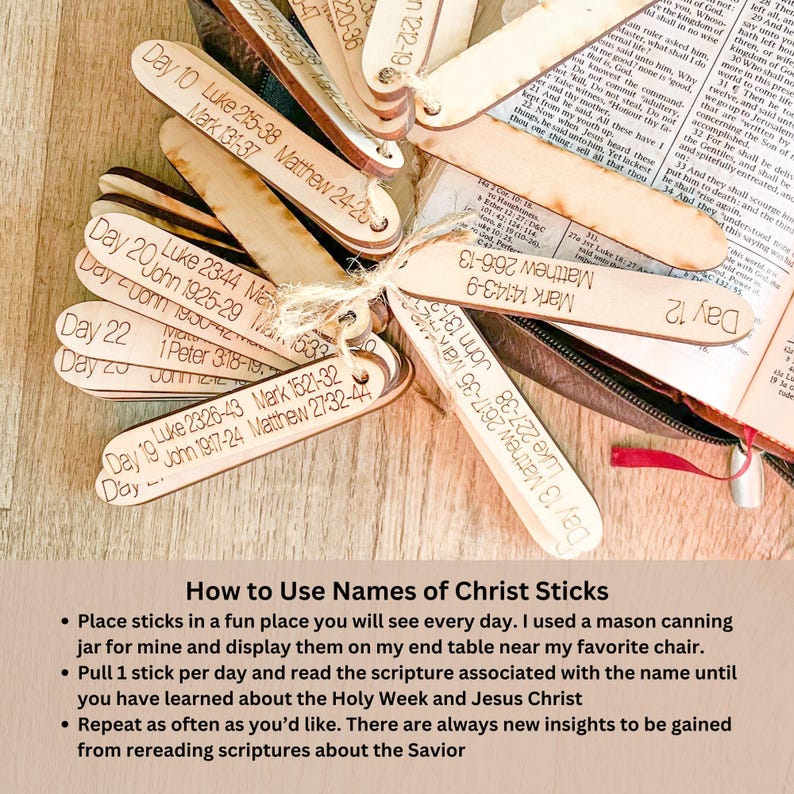 Holy Week Religious Countdown, Advent Calendar Wood, Last Week of Jesus Christs Life in 27 days, Christ Centered Bible Activity for Family's