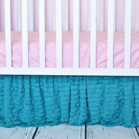 teal crib skirt