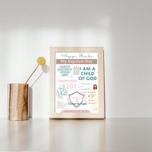 My Baptism Day Editable Picture for Frame LDS Baptism Gift for Girls, Personalized Girl Baptism Wall Art for Church of Jesus Christ