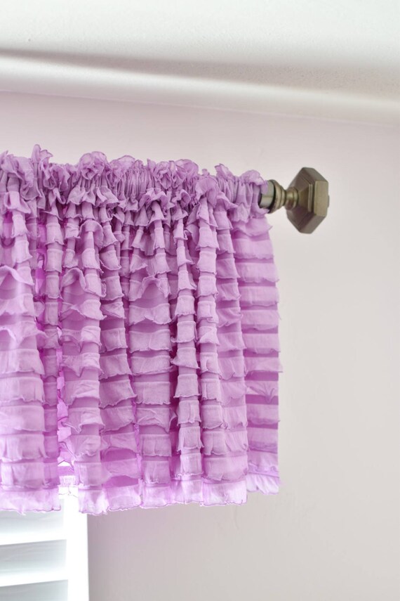 Light Lilac Purple Ruffle Valance Window Treatment Curtain 50
