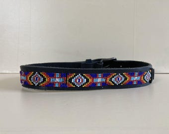Vintage Western Thunderbird Beaded Belt 1970s 1980s Skinny  display picture 3