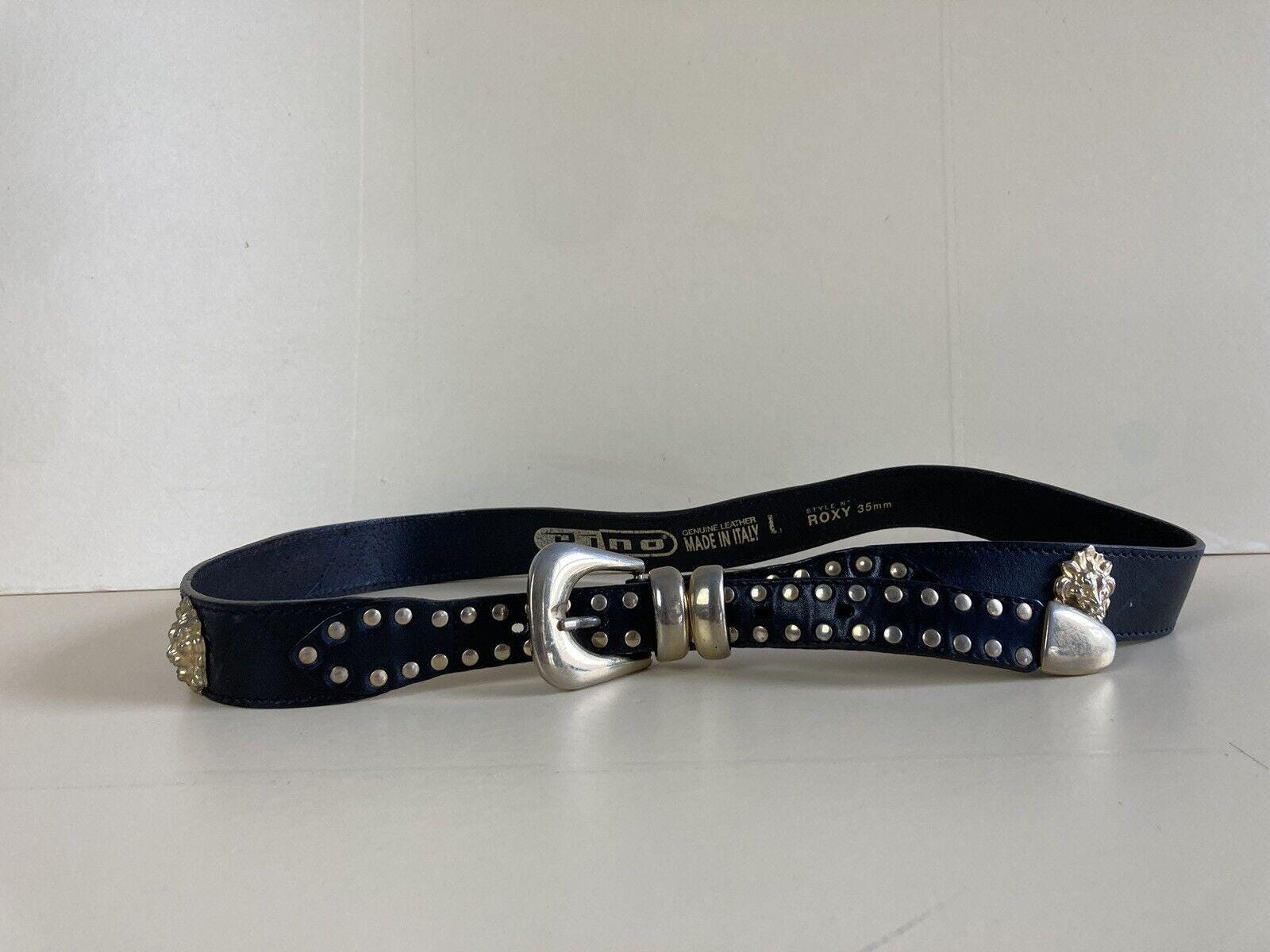 Vintage CODE AZURE Black Genuine Leather Belt with Studs and Lion 34 Unisex il_fullxfull.5503236069_gkka.jpg main image 2