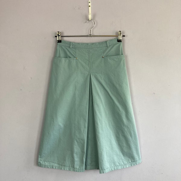 Vintage A line Skirt With Pockets, Baby Blue, High Waist, Preppy, Light Academia, Pre Loved