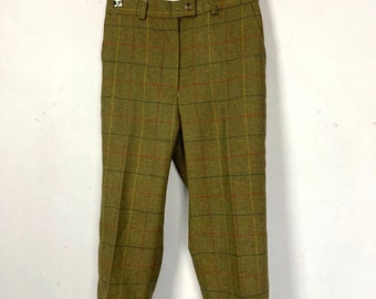 Tweed Pedal Drücker Capri Hose Wolle Check Country Core British Tweed UK8