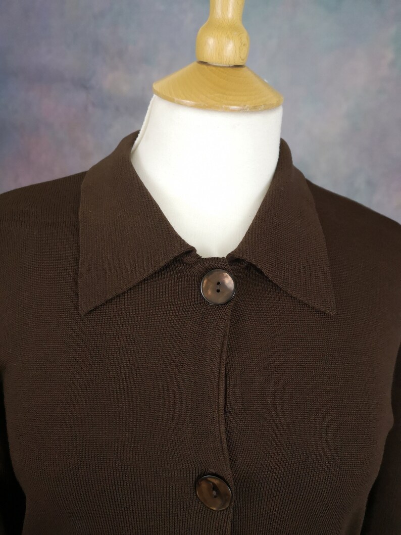 Wool with pockets House of Fraser 70s Vintage Long cardigan Button front.