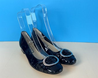 HB Shoes Black Patent Leather Ballerinas, UK3, EU36, NEW UNWORN, Retro, Mod