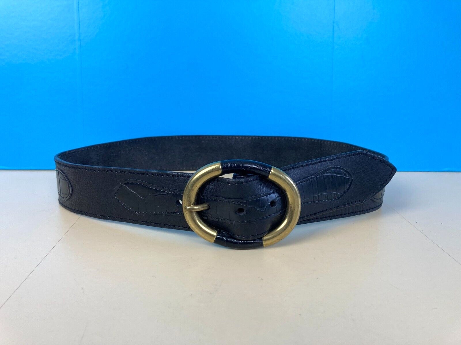 Vintage Oscar Women’s Leather Belt Large Oscar de la Renta Leather Wide Belts for Women for sale | eBay main image 2